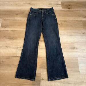 Lee One True Fit Jeans Size 6 Short Sits Lower on Waist Bootcut Dark Denim